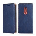 For Fujitsu Arrow Be4 Plus F-41B Gloss Oil Solid Color Magnetic Leather Phone Case(Blue)