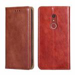 For Fujitsu Arrow Be4 Plus F-41B Gloss Oil Solid Color Magnetic Leather Phone Case(Brown)