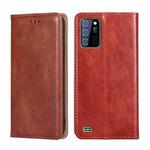 For Oukitel C25 Gloss Oil Solid Color Magnetic Leather Phone Case(Brown)