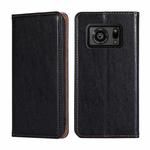 For Sharp Aquos R6 Gloss Oil Solid Color Magnetic Leather Phone Case(Black)