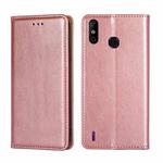 For Infinix Smart 4 X653 Gloss Oil Solid Color Magnetic Leather Phone Case(Rose Gold)