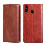 For Infinix Smart 4 X653 Gloss Oil Solid Color Magnetic Leather Phone Case(Brown)