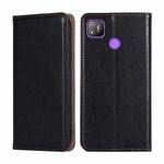 For Tecno Pop 4 Gloss Oil Solid Color Magnetic Leather Phone Case(Black)