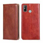For Tecno Spark 6 GO Gloss Oil Solid Color Magnetic Leather Phone Case(Brown)