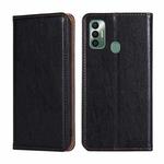 For Tecno Spark 7 Gloss Oil Solid Color Magnetic Leather Phone Case(Black)