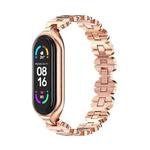 For Xiaomi Mi Band 5 / 6 MIJOBS Bone Chain Double Hole Metal Watch Band(Rose Gold)