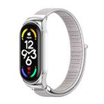 For Xiaomi Mi Band 7 / 7 NFC MIJOBS CS Stainless Steel Case Nylon Watch Band(Sea Shell Silver)