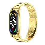 For Xiaomi Mi Band 7 / 7 NFC MIJOBS GT Metal Stainless Steel V-shaped Watch Band(Gold)