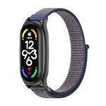 For Xiaomi Mi Band 7 / 7 NFC MIJOBS Plus Stainless Steel Case Nylon Watch Band(Midnight Blue Black)