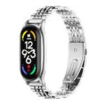 For Xiaomi Mi Band 7 / 7 NFC MIJOBS Plus Seven-bead Metal Stainless Steel Watch Band(Silver)