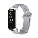 For Samsung Galaxy Fit 2 MIJOBS Metal Case Silicone Watch Band(Grey Silver)