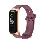 For Samsung Galaxy Fit 2 MIJOBS Metal Case Silicone Watch Band(Wine Red Rose Gold)