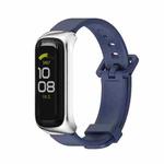 For Samsung Galaxy Fit 2 MIJOBS Metal Case Silicone Watch Band(Midnight Blue Silver)