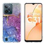 For OPPO Realme C31 2.0mm Airbag Shockproof TPU Phone Case(Blue Purple Marble)