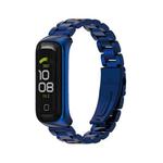 For Samsung Galaxy Fit 2 MIJOBS Three-bead Metal Stainless Steel Watch Band(Blue)