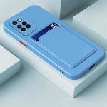 For Infinix Note 10 Pro Skin Feel Card Contrast Color Button TPU Phone Case(Sky Blue)