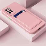 For Infinix Note 10 Pro Skin Feel Card Contrast Color Button TPU Phone Case(Pink)