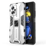 For Xiaomi Redmi Note 11T Pro 5G China Supersonic PC + TPU Shock-proof Protective Phone Case with Holder(Silver)