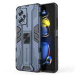 For Xiaomi Redmi Note 11T Pro 5G China Supersonic PC + TPU Shock-proof Protective Phone Case with Holder(Blue)