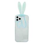Luminous Bunny Ear Holder TPU Phone Case For iPhone 13 Pro(Transparent Blue)