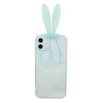 Luminous Bunny Ear Holder TPU Phone Case For iPhone 12(Transparent Blue)