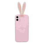 Luminous Bunny Ear Holder TPU Phone Case For iPhone 11(Transparent Pink)