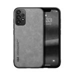 For Samsung Galaxy A13 4G Skin Feel Magnetic Leather Back Phone Case(Galactic Grey)