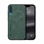 For Samsung Galaxy A50 Skin Feel Magnetic Leather Back Phone Case(Green)