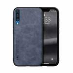 For Samsung Galaxy A50 Skin Feel Magnetic Leather Back Phone Case(Blue)