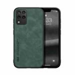 For Samsung Galaxy M33 Skin Feel Magnetic Leather Back Phone Case(Green)