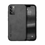 For Samsung Galaxy Note20 Skin Feel Magnetic Leather Back Phone Case(Graphite Grey)