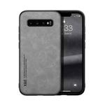 For Samsung Galaxy S10 Skin Feel Magnetic Leather Back Phone Case(Galactic Grey)