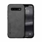 For Samsung Galaxy S10 Skin Feel Magnetic Leather Back Phone Case(Graphite Grey)