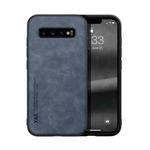 For Samsung Galaxy S10 Skin Feel Magnetic Leather Back Phone Case(Blue)