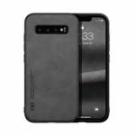 For Samsung Galaxy S10+ Skin Feel Magnetic Leather Back Phone Case(Graphite Grey)