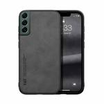 For Samsung Galaxy S21 5G Skin Feel Magnetic Leather Back Phone Case(Graphite Grey)