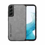 For Samsung Galaxy S22 5G Skin Feel Magnetic Leather Back Phone Case(Galactic Grey)