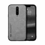 For OnePlus 8 Skin Feel Magnetic Leather Back Phone Case(Light Grey)