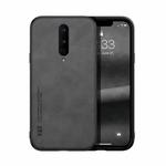 For OnePlus 8 Skin Feel Magnetic Leather Back Phone Case(Dark Grey)