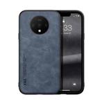 For OnePlus 7T Skin Feel Magnetic Leather Back Phone Case(Blue)