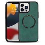 For iPhone 13 Pro Lambskin Texture MagSafe Magnetic Phone Case (Dark Green)