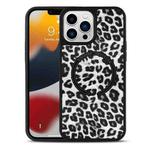 For iPhone 13 Pro Leather Texture MagSafe Magnetic Phone Case (Black Leopard)