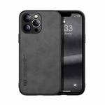 For iPhone 13 Pro Skin Feel Magnetic Leather Back Phone Case (Dark Grey)