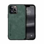 For iPhone 13 Pro Skin Feel Magnetic Leather Back Phone Case (Green)
