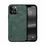 For iPhone 13 Pro Max Skin Feel Magnetic Leather Back Phone Case (Green)