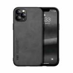 For iPhone 11 Pro Max Skin Feel Magnetic Leather Back Phone Case (Dark Grey)
