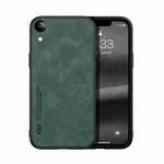 For iPhone XR Skin Feel Magnetic Leather Back Phone Case(Green)