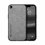 For iPhone SE 2022 / SE 2020 / 8 / 7 Skin Feel Magnetic Leather Back Phone Case(Light Grey)