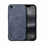 For iPhone SE 2022 / SE 2020 / 8 / 7 Skin Feel Magnetic Leather Back Phone Case(Blue)
