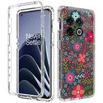For OnePlus 10 Pro PC+TPU Transparent Painted Phone Case(Small Floral)